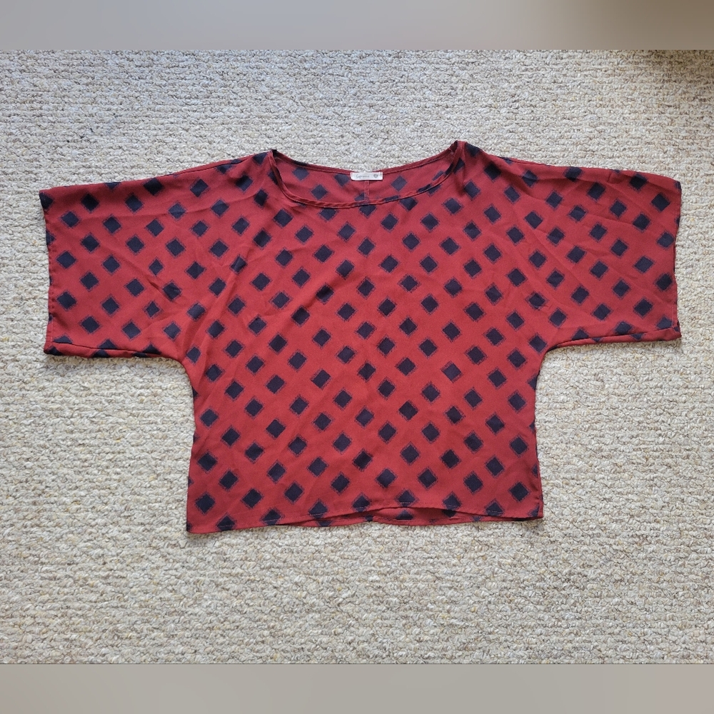 Red and black blouse